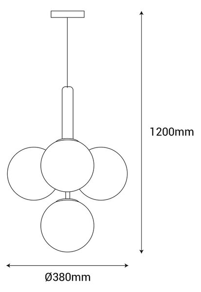 Závesné svietidlo v zlatej farbe SULION Musa, výška 120 cm