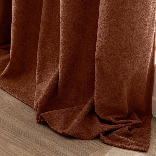 Záves z materiálu buklé v terakotovej farbe 140x260 cm Winona – douceur d'intérieur