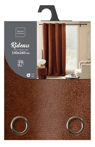 Záves z materiálu buklé v terakotovej farbe 140x260 cm Winona – douceur d'intérieur