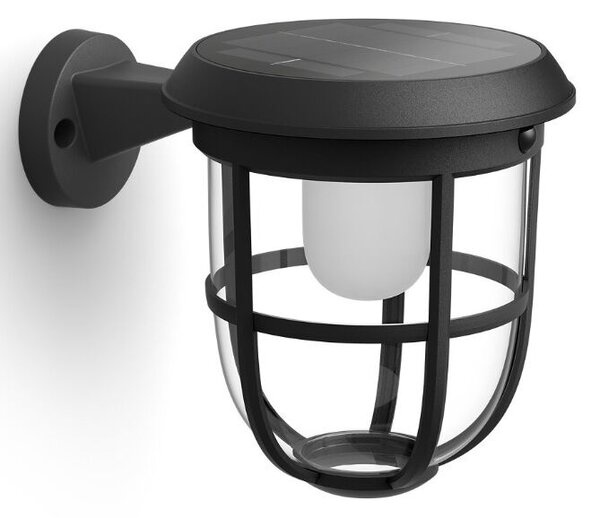 Philips 8720169267176 UltraEfficient Solar Radii solárne nástenné svietidlo so senzorom PIR LED 1,3W/250lm 3000K IP44 čierna