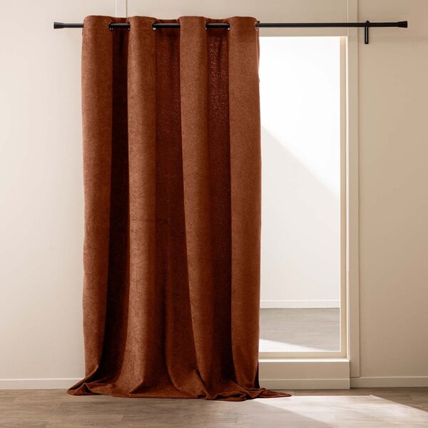 Záves z materiálu buklé v terakotovej farbe 140x260 cm Winona – douceur d'intérieur