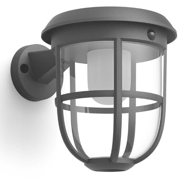 Philips 8720169267176 UltraEfficient Solar Radii solárne nástenné svietidlo so senzorom PIR LED 1,3W/250lm 3000K IP44 čierna