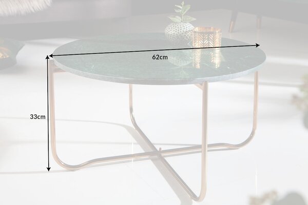 Konferenčný stolík NOBL 62 cm - zelená, zlatá