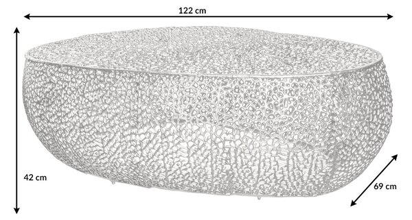 Konferenčný stolík BREGENZ 120 cm - strieborná