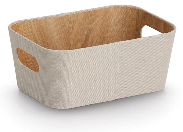 Zeller Present Úložný box s madlami, FABRIWOOD, béžový, 26 x 18 x 11