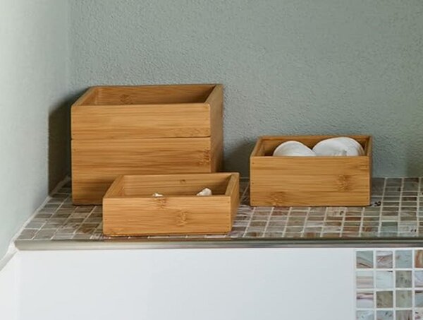 Zeller Present Úložný box, organizér do šuplíka, bambusová sada 2ks (14,5×11×10)