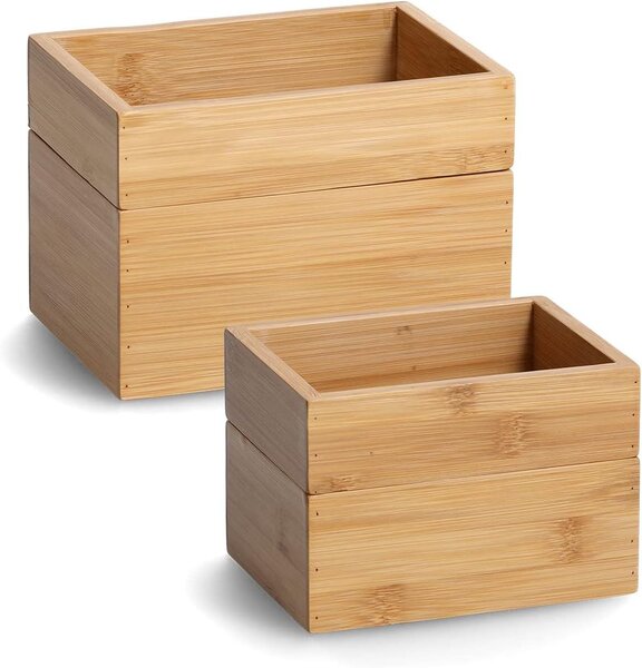Zeller Present Úložný box, organizér do šuplíka, bambusová sada 2ks (17x12x12)