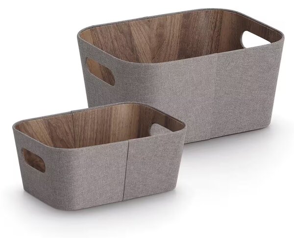 Zeller Present Úložný box s držadlami, FABRIWOOD, hnedý, 30,5 x 23 x 15,2 cm
