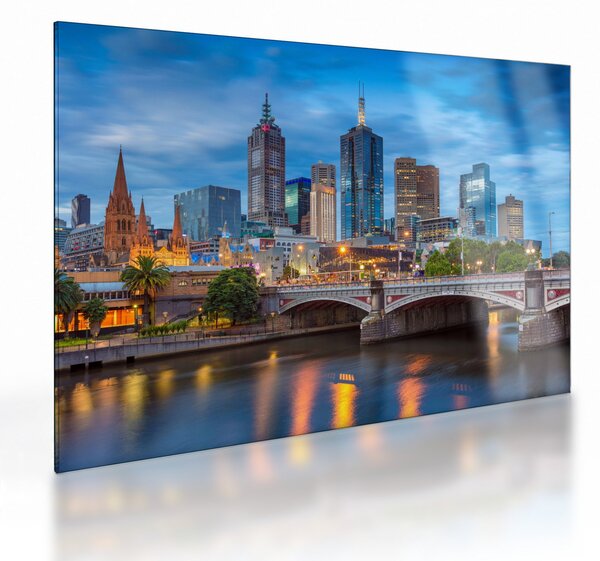 Sklenený obraz mesta Melbourne (70x50 cm)