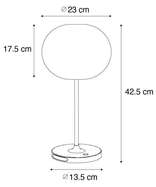 Moderná stolná lampa biela nabíjateľná - Maloi
