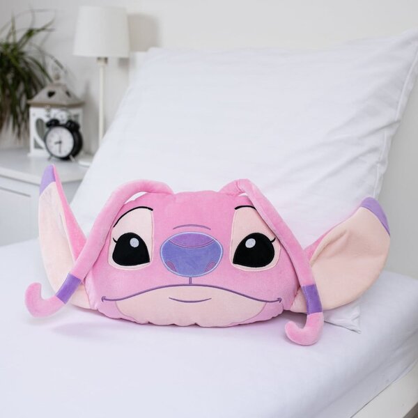 Fleecový detský vankúšik 41x32 cm Lilo and Stitch "Angel Pink" – Jerry Fabrics