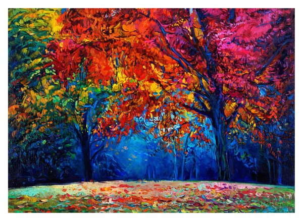 Sklenený obraz maľby prírody (70x50 cm)