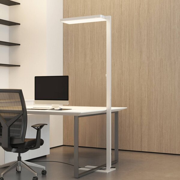Stojacia lampa Arcchio LED Timon, 195 cm, biela, 54 W, hliník, Biela / opálová, Pracovňa / Kancelária, Hliník, Moderný, Stolová lampa
