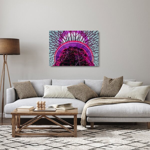 Abstraktný sklenený obraz - fialové vetvy (70x50 cm)