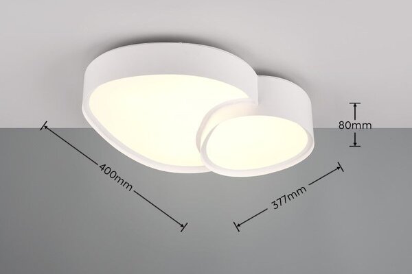 TRIO 647510231 RISE stropné svietidlo SMD LED 21W/2400lm 2700-6500K biela matná, stmievateľné, diaľkový ovládač