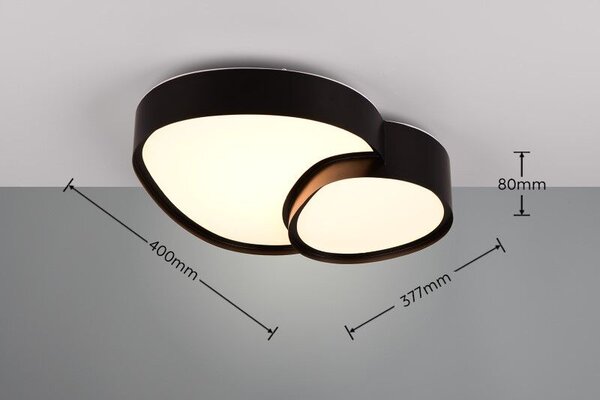 TRIO 647510232 RISE stropné svietidlo SMD LED 21W/2400lm 2700-6500K čierna matná, stmievateľné, diaľkový ovládač