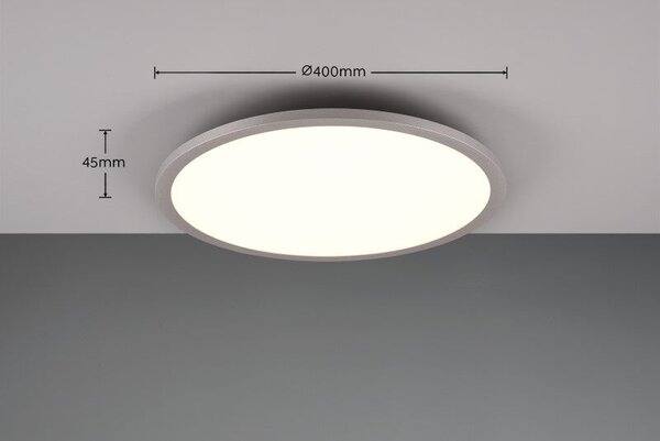 TRIO 641710287 YUMA stropné svietidlo SMD LED D400mm 20W/2250lm 3000-6500K titanová, biela, stmievateľné, diaľkový ovládač, RGBW podsvietenie