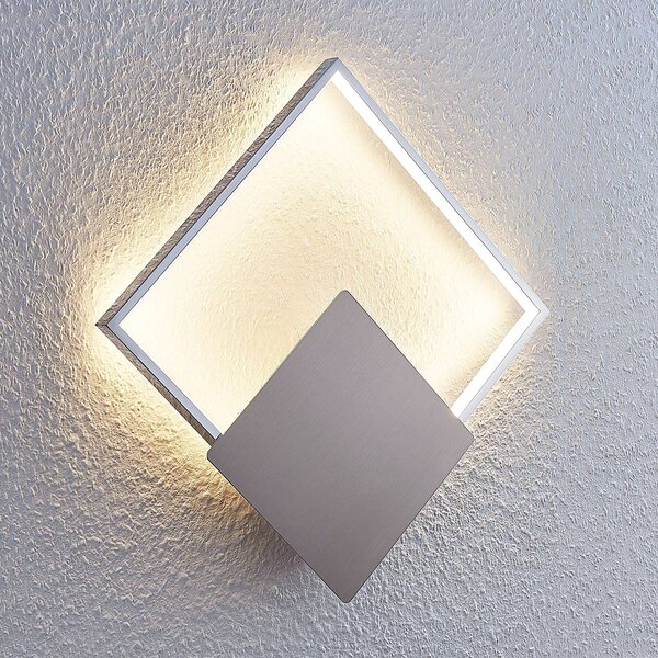 Lindby Nástenné svietidlo LED Anays, 32 cm x cm, chróm/čierna, Jasné / priehľadné, Obývacia izba / jedáleň, Plast, Moderný, Nástenné svietidlo