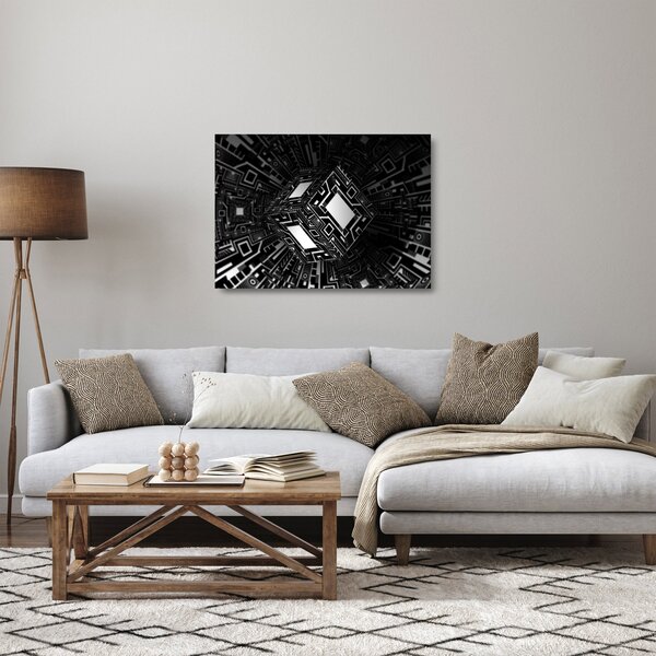 Sklenený obraz abstraktné kocky (70x50 cm)