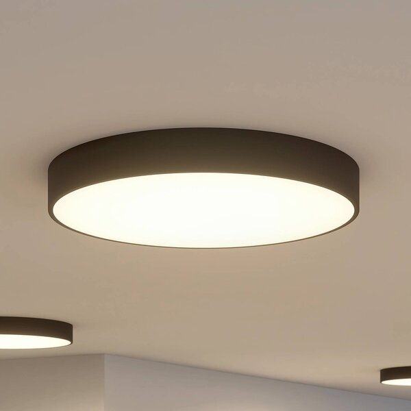 Arcchio LED stropné svietidlo Noabelle, Ø 80 cm, čierna, kov, Čierna, Kuchyňa, kov, Moderný, Závesné svietidlo