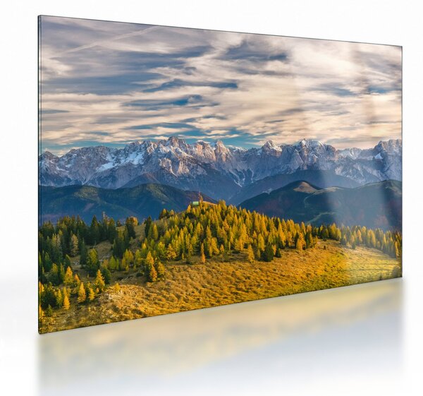 Sklenený obraz - horská panorama (70x50 cm)