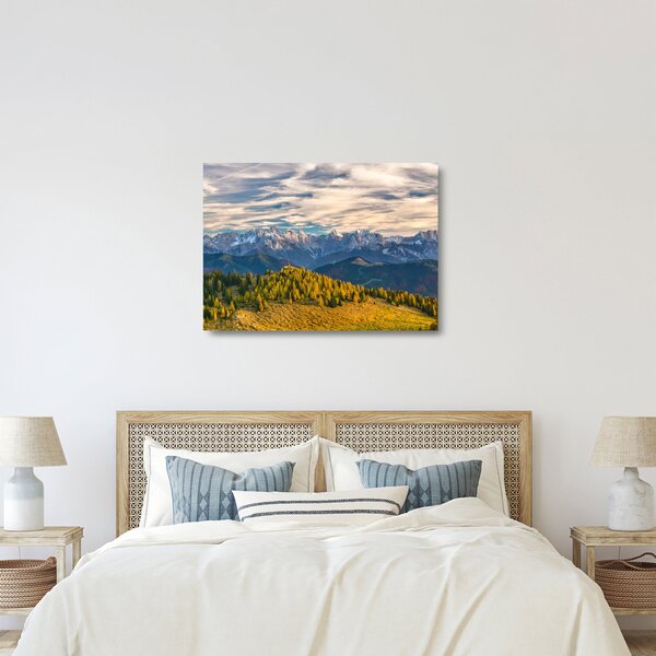 Sklenený obraz - horská panorama (70x50 cm)