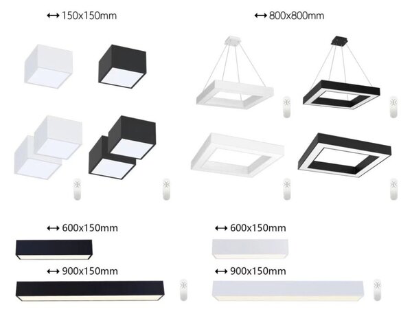 Immax 07074-60 NEO CANTO Smart stropné svietidlo LED 600x150mm 34W/2450lm 3000-6000K, čierne Zigbee 3.0