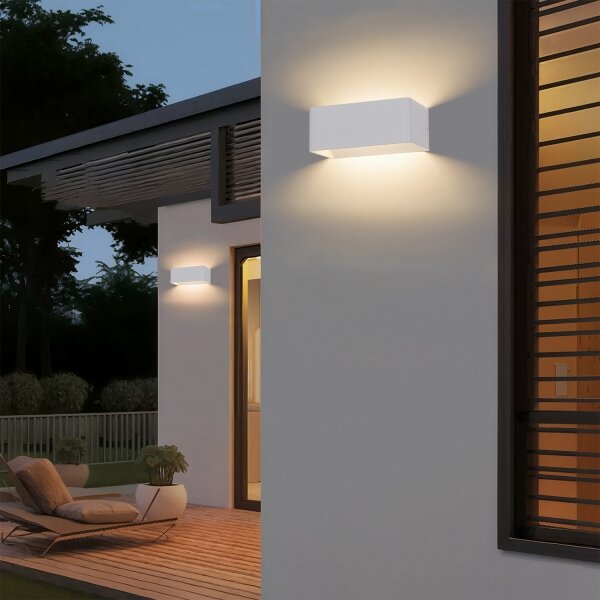 Brilagi - LED vonkajšie nástenné svietidlo DONNANI LED/7W/230V 20 cm biele IP44