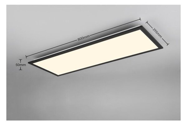 TRIO Reality R67668032 BETA stropné svietidlo SMD LED 800x290mm 31W/3550lm 2700-6500K čierna matná, Dynamic Light, stmievateľné, diaľkový ovládač