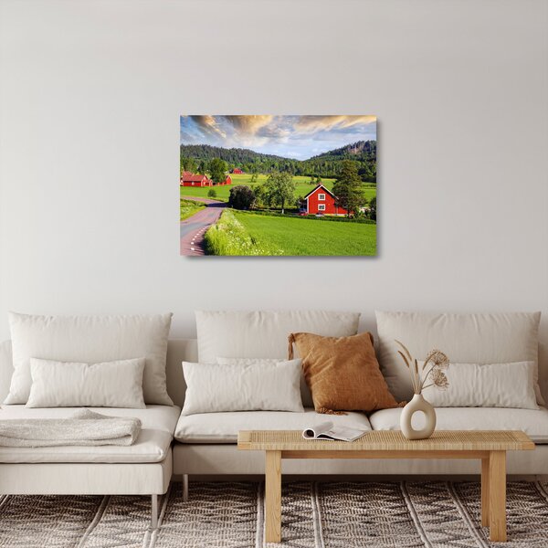 Sklenený obraz vidieka (70x50 cm)