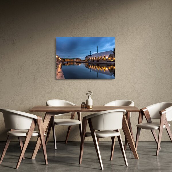 Sklenený obraz vodného kanála - Göteborg (70x50 cm)