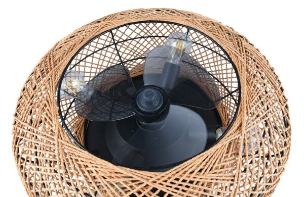 TRIO Reality R67302126 LILLESAND stropné svietidlo s ventilátorom 4xE27 D500mm čierna, béžové