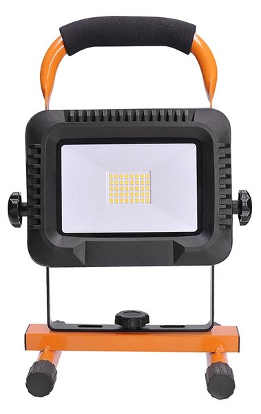SOLIGHT LED reflektor 20W, prenosný, nabíjací, 1600lm, oranžovo-čierny