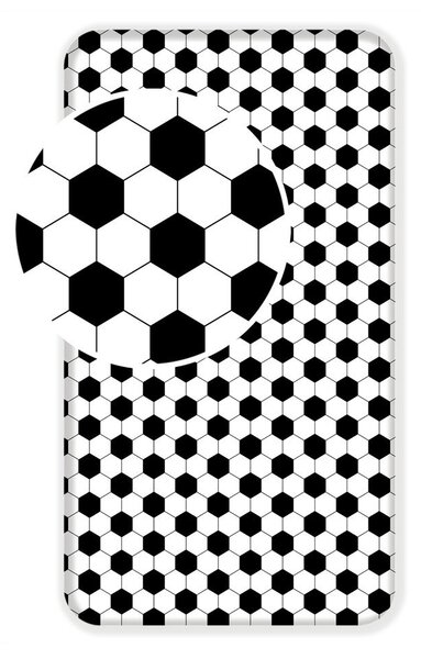 Čiern-obiela napínacia bavlnená detská plachta na jednolôžko 90x200 cm Football – Jerry Fabrics
