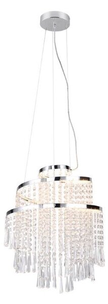 TRIO Reality R37341106 POMP závesné svietidlo SMD LED D380mm 30W/4300lm 2700-6500K chrómová, priehľadná, stmievateľné, diaľkový ovládač
