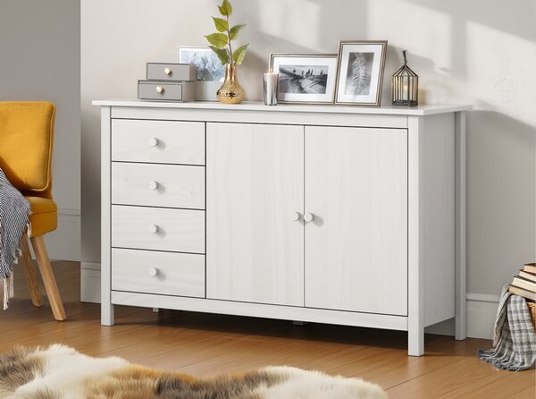 Komoda 2 dvere + 4 zásuvky TORINO biela