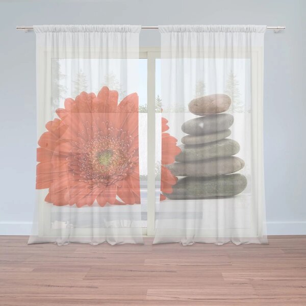 Sablio Záclony Gerbera s kameňmi: 2ks 150x250cm