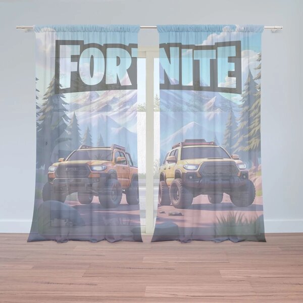 Sablio Záclony FORTNITE Off-road autá: 2ks 150x250cm