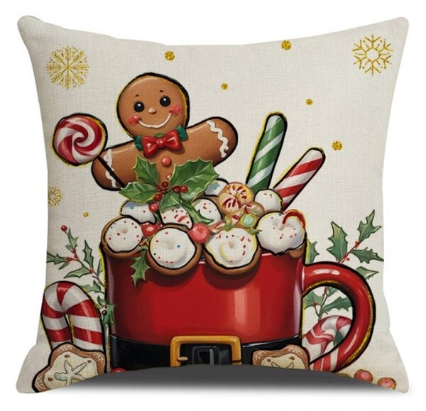 Vianočný poťah na vankúš HOT CHOCOLATE 45x45 cm, farebný