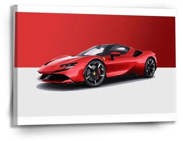 Sablio Obraz Ferrari na červeno-bielej - 90x60 cm