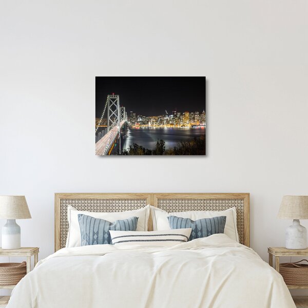 Sklenený obraz Brooklynského mostu a New Yorku (70x50 cm)