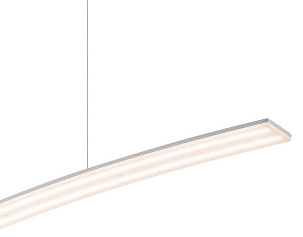 HELL LED závesné svietidlo Sira, dĺžka 130 cm, hliníková farba, kov,, Hliník / sivá / zinok, Obývacia izba / jedáleň, kov, Moderný, Závesné svietidlo
