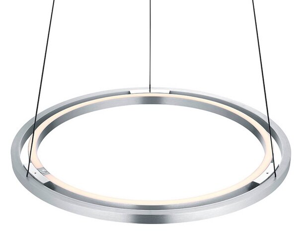 HELL LED závesné svietidlo Ringo, Ø 60 cm, hliníková farba, kov,, Hliník / sivá / zinok, Obývacia izba / jedáleň, kov, Moderný, Závesné svietidlo