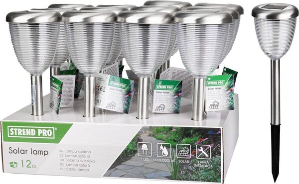 12 ks Lampa Solar Baham, 38 cm, 1 LED, AS, bal. 12 ks