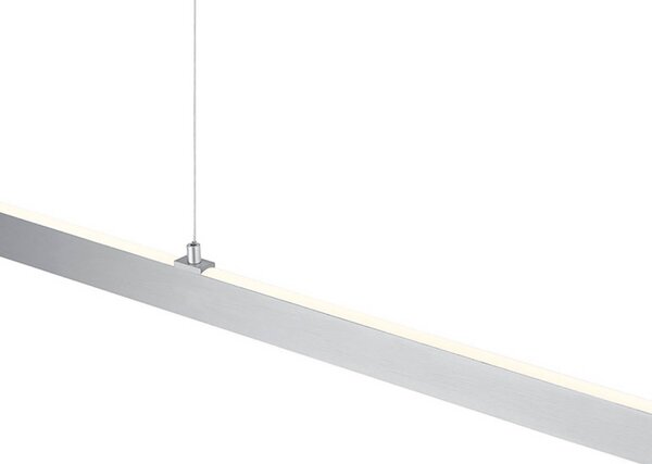 HELL LED závesné svietidlo Karo, hliník, dĺžka 130 cm, kov,, Hliník / sivá / zinok, Obývacia izba / jedáleň, kov, Moderný, Závesné svietidlo