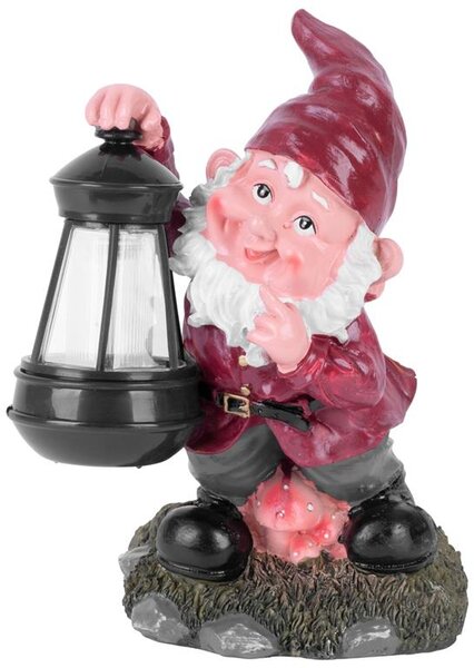 Dekorácia Strend Pro Gecco, trpaslík, 17x16x27 cm, keramika, solar, 1 LED, AA