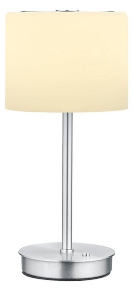 HELL Stolová LED lampa Abby, v hliníkovej farbe, výška 34 cm, kov/sklo, Hliník / sivá / zinok, Obývacia izba / jedáleň, kov, Moderný, Stojacie svietidlo