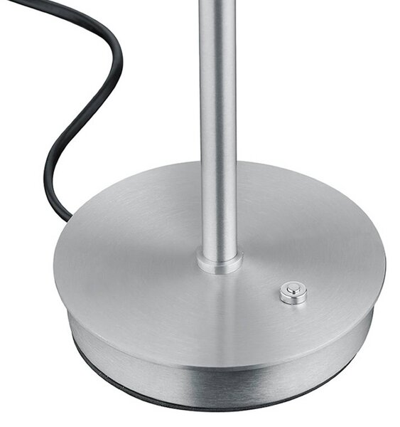 HELL Stolová LED lampa Abby, v hliníkovej farbe, výška 34 cm, kov/sklo, Hliník / sivá / zinok, Obývacia izba / jedáleň, kov, Moderný, Stojacie svietidlo