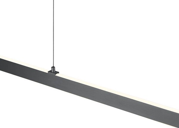 HELL LED závesné svietidlo Karo, antracitová, dĺžka 130 cm, kov,, Čierna, Obývacia izba / jedáleň, kov, Moderný, Závesné svietidlo