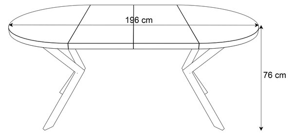 Okrúhly rozkladací jedálensky stôl MARION 120-196cm dub lefkas Farba nôh: Čierna